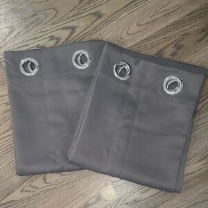 Dark Gray Grommet Room Darkening Curtains 52" W x 63" Long